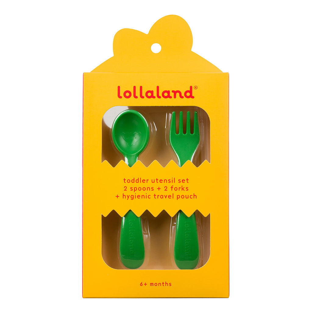 Lollaland 5-Piece Toddler Utensil Set Green