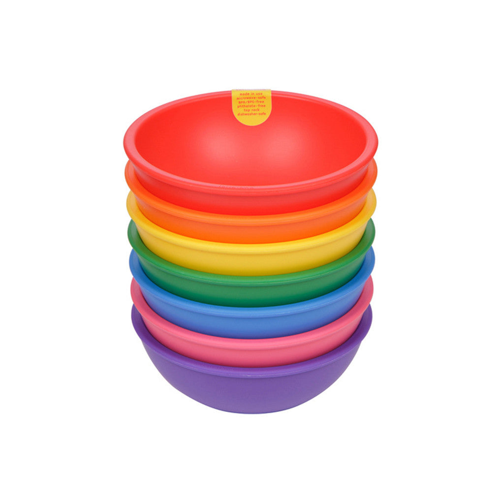 7 Bowl Set for Kids - Made in USA, Microwaveable, BPA-free, Rainbow –  lollaland