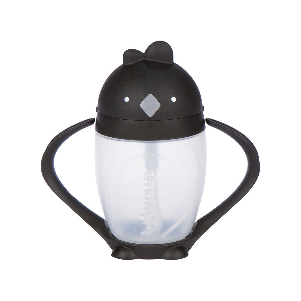 Black weighted straw sippy cup