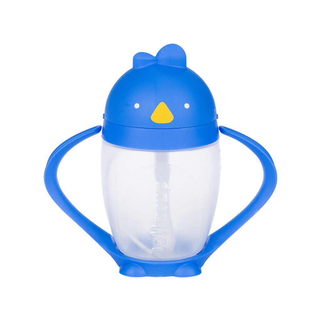 Blue weighted straw sippy cup