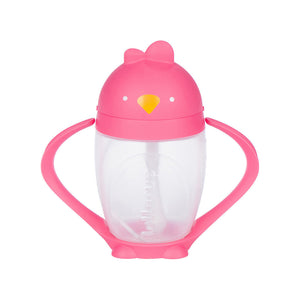 Pink Sippy Cup with Weighted Straw